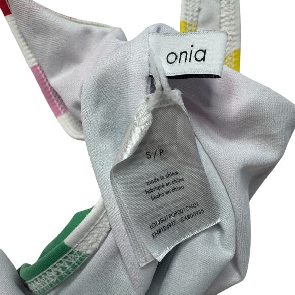 ONIA Kelly Rainbow Stripe One Piece Bathing Swim Suit Size Small Womens Scoop - Picture 3 of 8